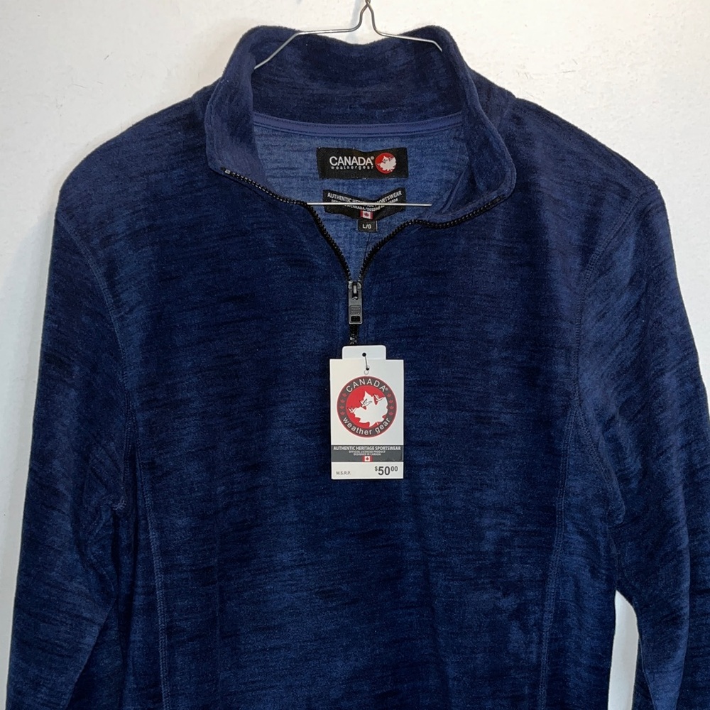NWT•Men's Zip-Up Sweater in Deep Blue